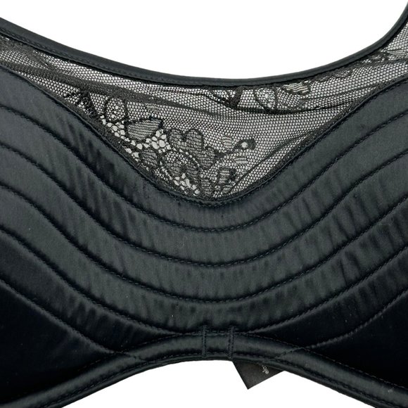 Clavin Klein Bra Womens 34B Black Bandeau Lace Adjustable Straps Lightly Padded - Picture 2 of 9